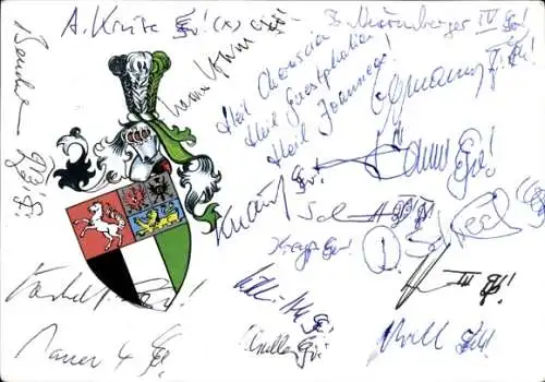 Studentika Ak Erlangen, Corps Guestphalia, An den Kellern 45, Wappen