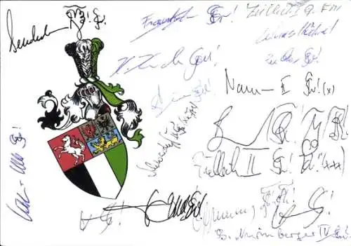 Studentika Ak Erlangen, Corps Guestphalia, An den Kellern 45, Wappen, WSC