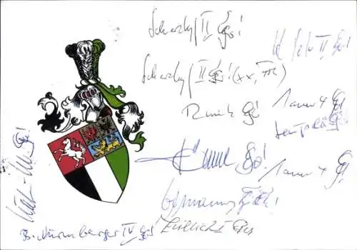 Studentika Ak Erlangen, Corps Guestphalia, An den Kellern 45, Wappen, WSC