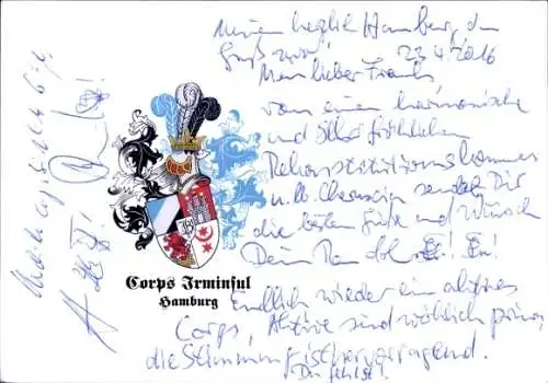Studentika Ak Hamburg, Corps Irminsul, Parkallee 62, Wappen