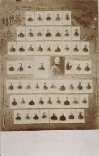 Foto Ak Kgl. 3. Feldartillerie Regiment, 1. Batterie 1903/05, kuk Armee, Portraits