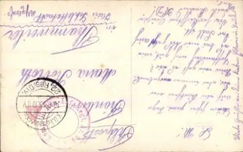 Ak Deutscher Soldat in Uniform, Steh ich in finsterer Mitternacht