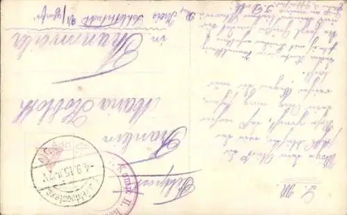 Ak Deutscher Soldat in Uniform, Steh ich in finsterer Mitternacht