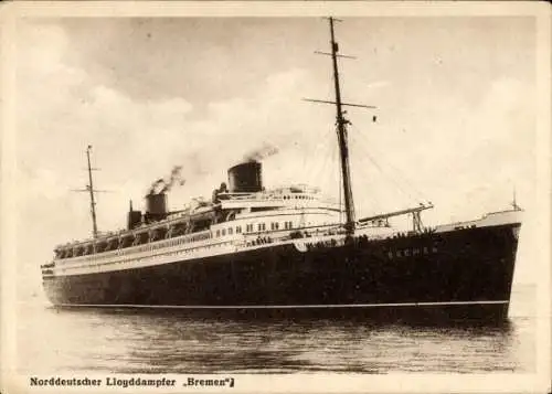 Ak Dampfer Bremen, Norddeutscher Lloyd Bremen, Turbinenschnelldampfer