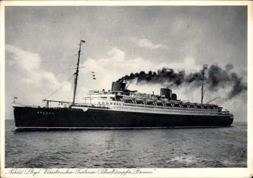 Ak Dampfer Bremen, Turbinenschnelldampfer, Norddeutscher Lloyd Bremen