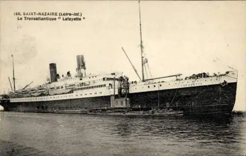 Ak Saint Nazaire Loire Atlantique, Transatlantikdampfer Lafayette