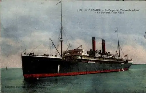 Ak Saint Nazaire Loire Atlantique, Transatlantikdampfer La Navarre