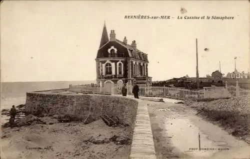 CPA Bernières sur Mer Calvados, Cassine et le Sémaphore