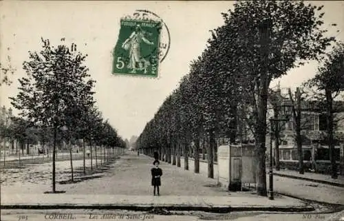 Ak Corbeil Essonne, Les Allées de Saint-Jean, ND Phot