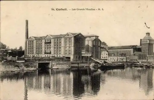 Ak Corbeil Essonne, Les Grands Moulins - H. S.