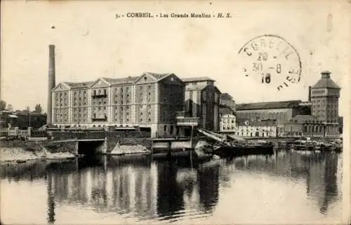 Ak Corbeil Essonne, Les Grands Moulins - H. S.