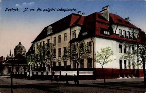 Ak Szolnok Ungarn,  M. kir. áll. polgári leányiskola