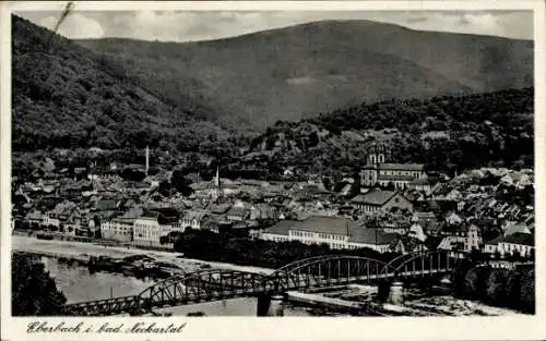 Ak Eberbach am Neckar Odenwald Baden, Gesamtansicht