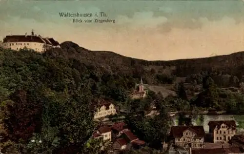 Ak Waltershausen in Thüringen, Waltershausen i. Th., Blick vom Ziegenberg