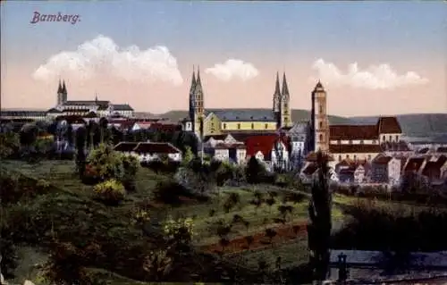 Ak Bamberg in Oberfranken, Stadtansicht von  Kirchen und Gebäude