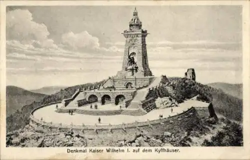 Ak Steinthaleben Kyffhäuserland in Thüringen, Kyffhäuser, Kaiser Wilhelm Denkmal