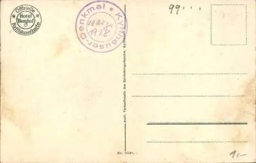 Ak Steinthaleben Kyffhäuserland in Thüringen, Kyffhäuser, Kaiser Wilhelm Denkmal