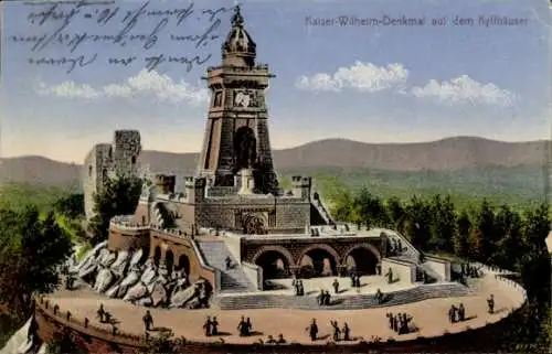 Ak Steinthaleben Kyffhäuserland in Thüringen, Kyffhäuser, Kaiser Wilhelm Denkmal