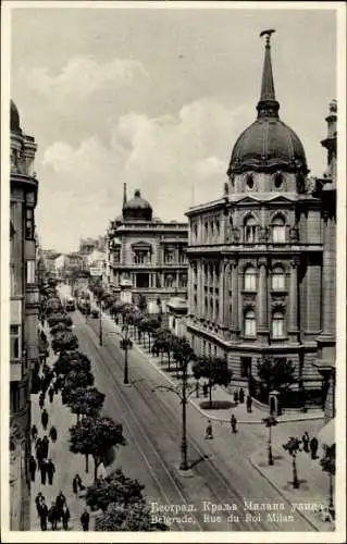 Ak Beograd Belgrad Serbien, Rue du Roi Milan