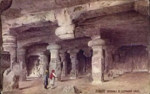 Künstler Ak Mumbai Bombay Indien, Entrance to Elephanta Caves, Tuck Series II No 8970