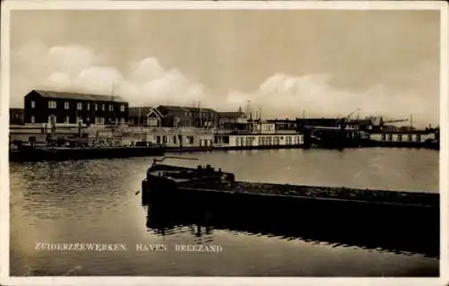 Ak Breezand Hollands Kroon Nordholland Niederlande, Zuidersseearbeiten, Hafen, Wasser, Schiffe