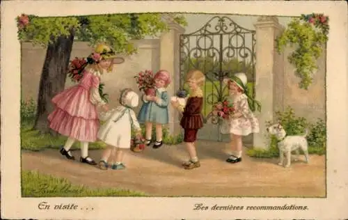 Künstler Ak Ebner, Pauli, Les dernières recommandations, Kinder, Hund