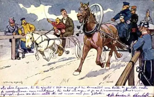 Künstler Ak Koch, L., Pferderennsport, Streitwagen