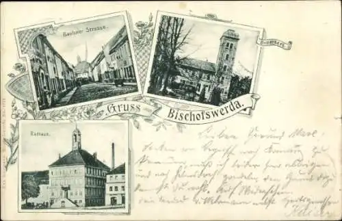 Ak Bischofswerda in Sachsen, Rathaus, Bautzner Straße, Butterberg