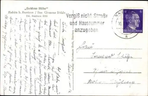 Ak Rabitz Kubschütz in Sachsen, Goldene Höhe