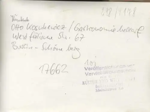 Original Foto Berlin Wilmersdorf, Westfälische Str. 67, Gastronomiebedarf O. Kosukewitz,1946, 13x18