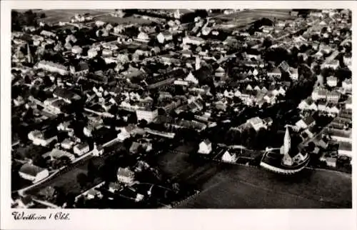 Ak Weilheim Oberbayern, Fliegeraufnahme