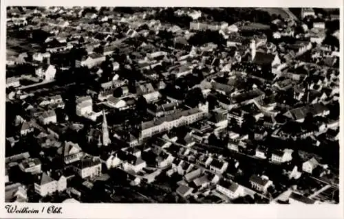 Ak Weilheim Oberbayern, Fliegeraufnahme