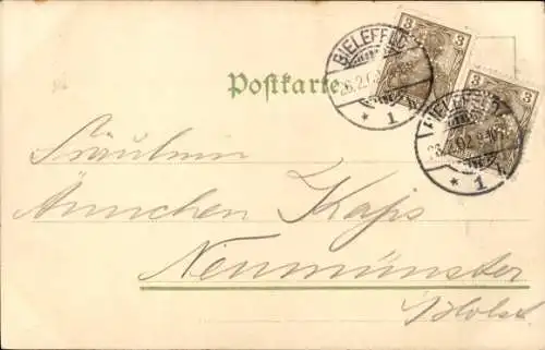 Litho Schwalben, Vogelnest, Komm aus Norden, komm aus Süden...