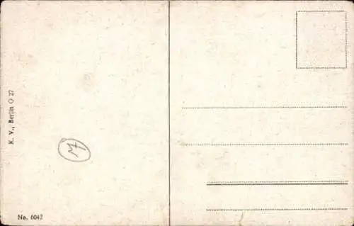 Ak Hund und kleine Katzen, Korb, Heu