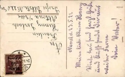 Ak Mädchen und Bernhardiner, Porträt