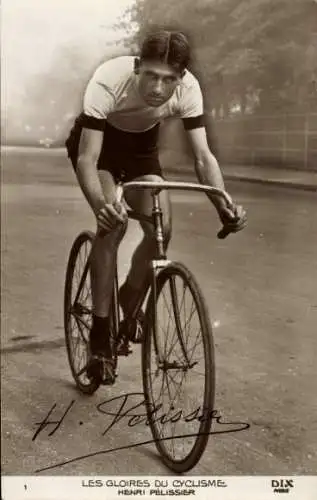 CPA Radrennfahrer Henri Pélissier, Autogramm