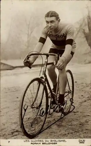 CPA Les gloires du Cyclisme, Radrennfahrer Romain Bellenger, Autogramm