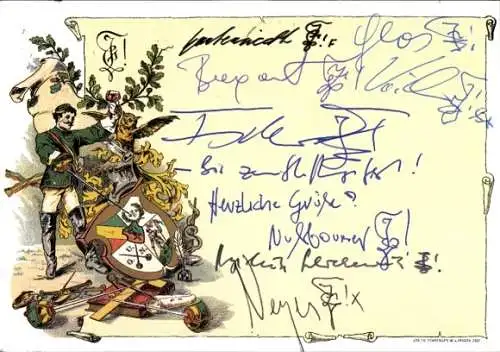 Studentika Ak Graz, Akad. Corps Joannea, 130 Jahre 1861-1991, Leonhardstraße 32, Wappen, WSC