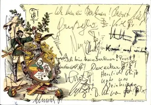 Studentika Ak Graz, akad. Corps Joannea, Leonhardtstraße 32, Wappen