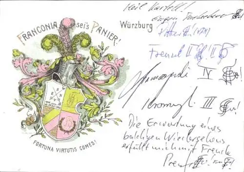 Studentika Ak Würzburg, Corps Franconia, Wappen