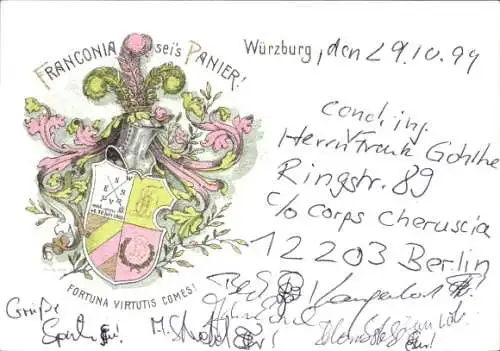 Studentika Ak Würzburg, Corps Franconia, Wappen