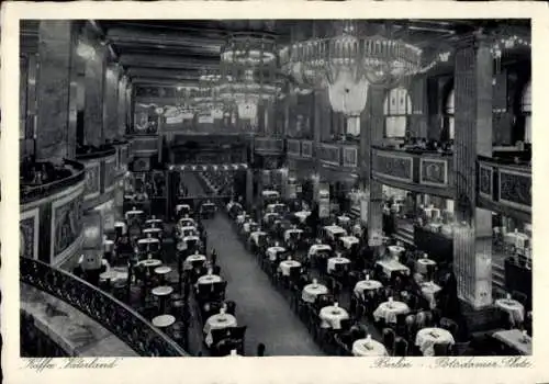Ak Berlin Tiergarten, Kaffee Vaterland, Potsdamer Platz, Innenansicht