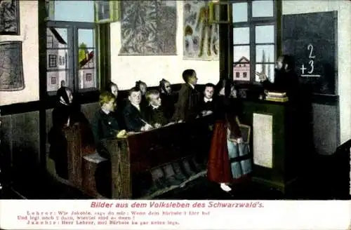 Ak Bilder aus dem Volksleben des Schwarzwaldes, Trachten, Klassenzimmer