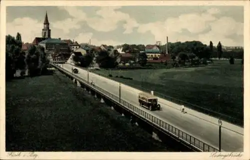 Ak Fürth in Mittelfranken Bayern, Ludwigsbrücke