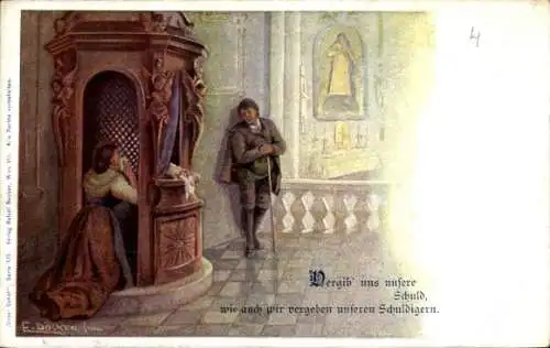 Künstler Ak Döcker, E., Beichtstuhl