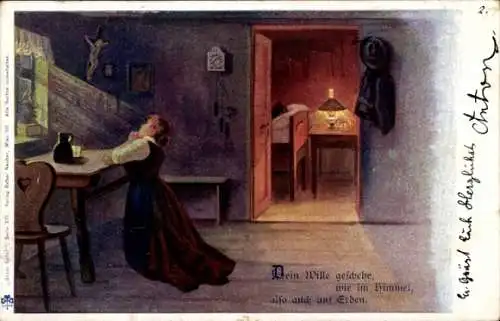 Künstler Ak Döcker, E., Gebet, Dein Wille geschehe, wie im Himmel