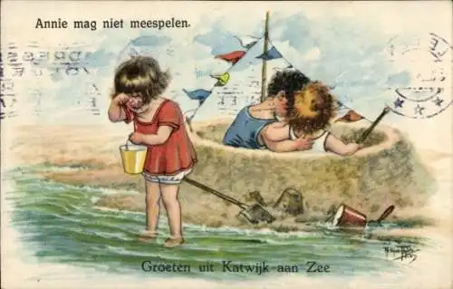 Künstler Ak Thiele, Arthur, Katwijk aan Zee, Annie mag niet meespelen, Kinder