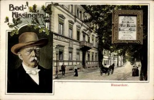 Ak Bad Kissingen Unterfranken Bayern, Bismarckstraße, Fürst Bismarck