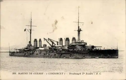 Ak Französisches Kriegsschiff Condorcet, französische Marine
