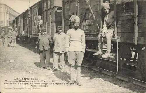 Ak Französische Armee, Indische Soldaten, Eisenbahn